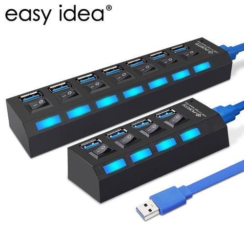 USB 3.0 HUB 2.0 HUB Multi USB Splitter 4/7 Port Expander Multiple USB 3 Hab with Power Adapter USB3.0 Hub with Switch For PC