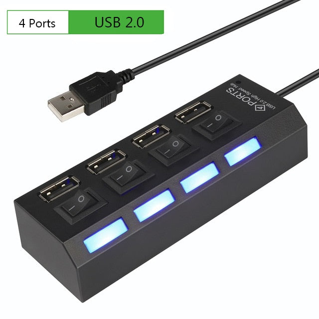 USB 3.0 HUB 2.0 HUB Multi USB Splitter 4/7 Port Expander Multiple USB 3 Hab with Power Adapter USB3.0 Hub with Switch For PC