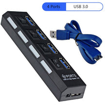 Load image into Gallery viewer, USB 3.0 HUB 2.0 HUB Multi USB Splitter 4/7 Port Expander Multiple USB 3 Hab with Power Adapter USB3.0 Hub with Switch For PC