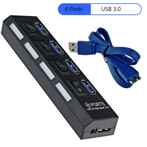 USB 3.0 HUB 2.0 HUB Multi USB Splitter 4/7 Port Expander Multiple USB 3 Hab with Power Adapter USB3.0 Hub with Switch For PC